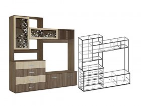 Центральная секция Альтернатива в Нижнем Куранахе - nizhnij-kuranah.mebel-nsk.ru | фото