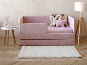 Диван-кровать Happy (розовый) в Нижнем Куранахе - nizhnij-kuranah.mebel-nsk.ru | фото