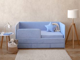 Диван-кровать Happy (васильковый) в Нижнем Куранахе - nizhnij-kuranah.mebel-nsk.ru | фото