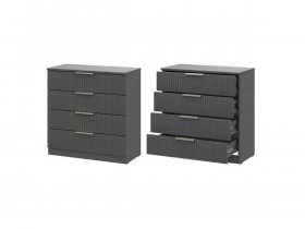 Комод 4 ящика (МДФ) Эккервуд (графит) в Нижнем Куранахе - nizhnij-kuranah.mebel-nsk.ru | фото