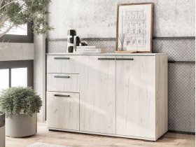 Комод Стандарт-3 NEW (дуб крафт белый) в Нижнем Куранахе - nizhnij-kuranah.mebel-nsk.ru | фото