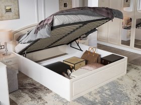 Кровать двуспальная 1,6 м Венеция КРМП-160 с подъемным механизмом в Нижнем Куранахе - nizhnij-kuranah.mebel-nsk.ru | фото