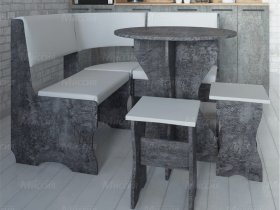 Кухонный уголок Лотос  (цемент темный к/з White) в Нижнем Куранахе - nizhnij-kuranah.mebel-nsk.ru | фото