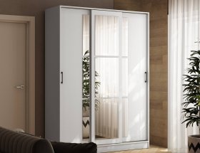 Шкаф-купе 1,6м «Стиль-2» (белый) в Нижнем Куранахе - nizhnij-kuranah.mebel-nsk.ru | фото