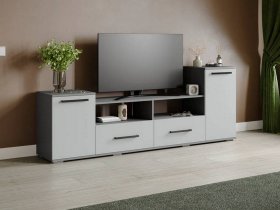 Тумба под ТВ Парус-2 (графит серый/серый камень) в Нижнем Куранахе - nizhnij-kuranah.mebel-nsk.ru | фото